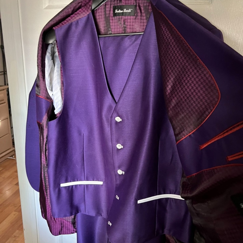 Fortino Landi purple italian custome suit